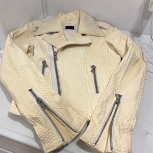 RTA Cream Lambskin Leather Jacket